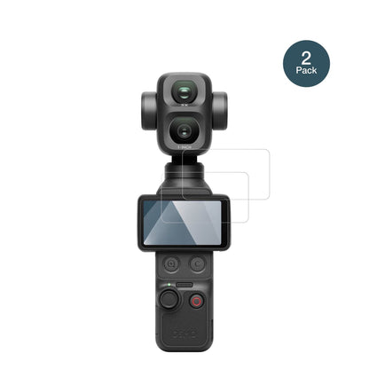 DJIOsmo Pocket 4P mit aufgebrachter dipos Flex Schutzfolie, glasklare Darstellung ohne Einschränkungen