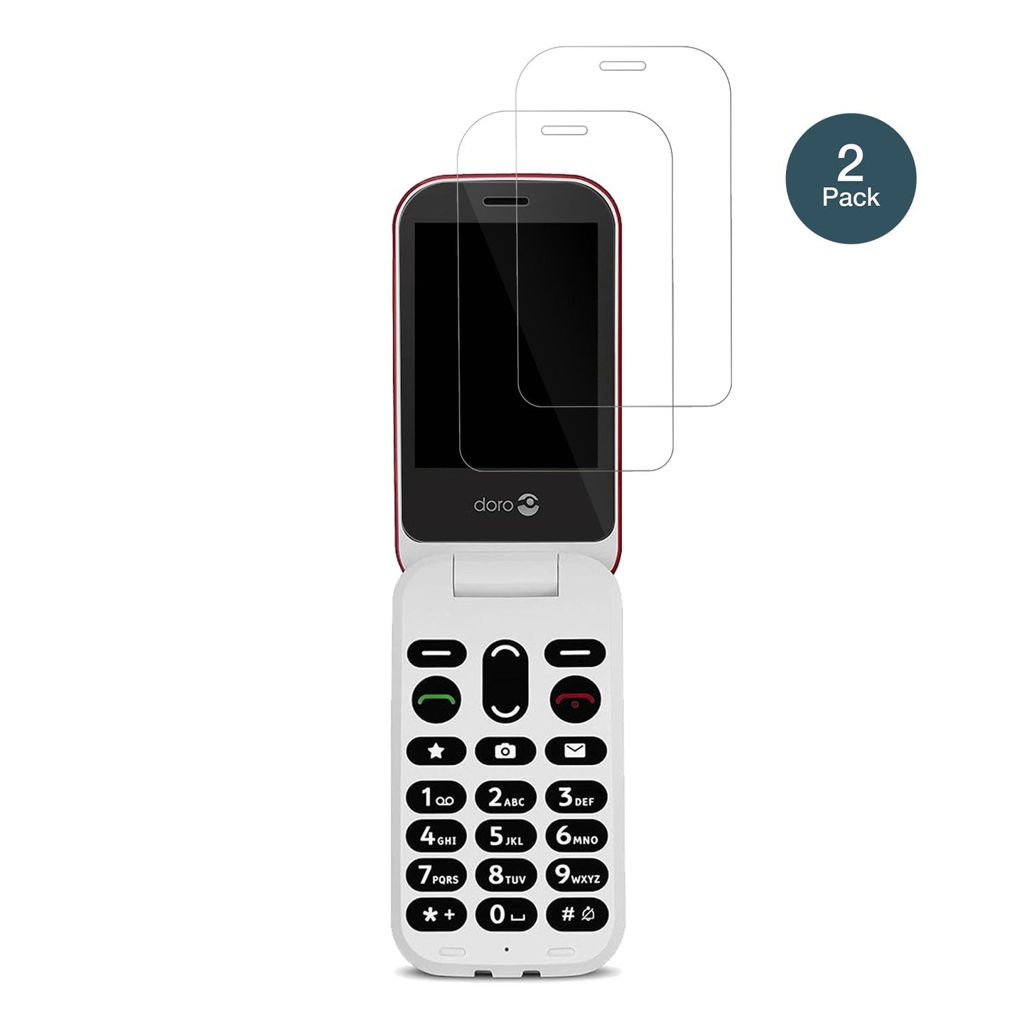 Doro6040 mit aufgebrachter dipos Flex Schutzfolie, glasklare Darstellung ohne Einschränkungen