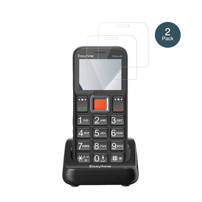 EasyfonePrime T5 mit aufgebrachter dipos Flex Schutzfolie, glasklare Darstellung ohne Einschränkungen