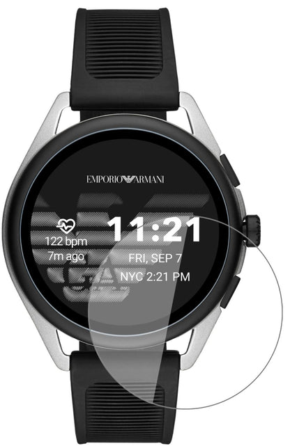 Emporio ArmaniSmartwatch 3 mit aufgebrachter dipos Flex Schutzfolie, glasklare Darstellung ohne Einschränkungen