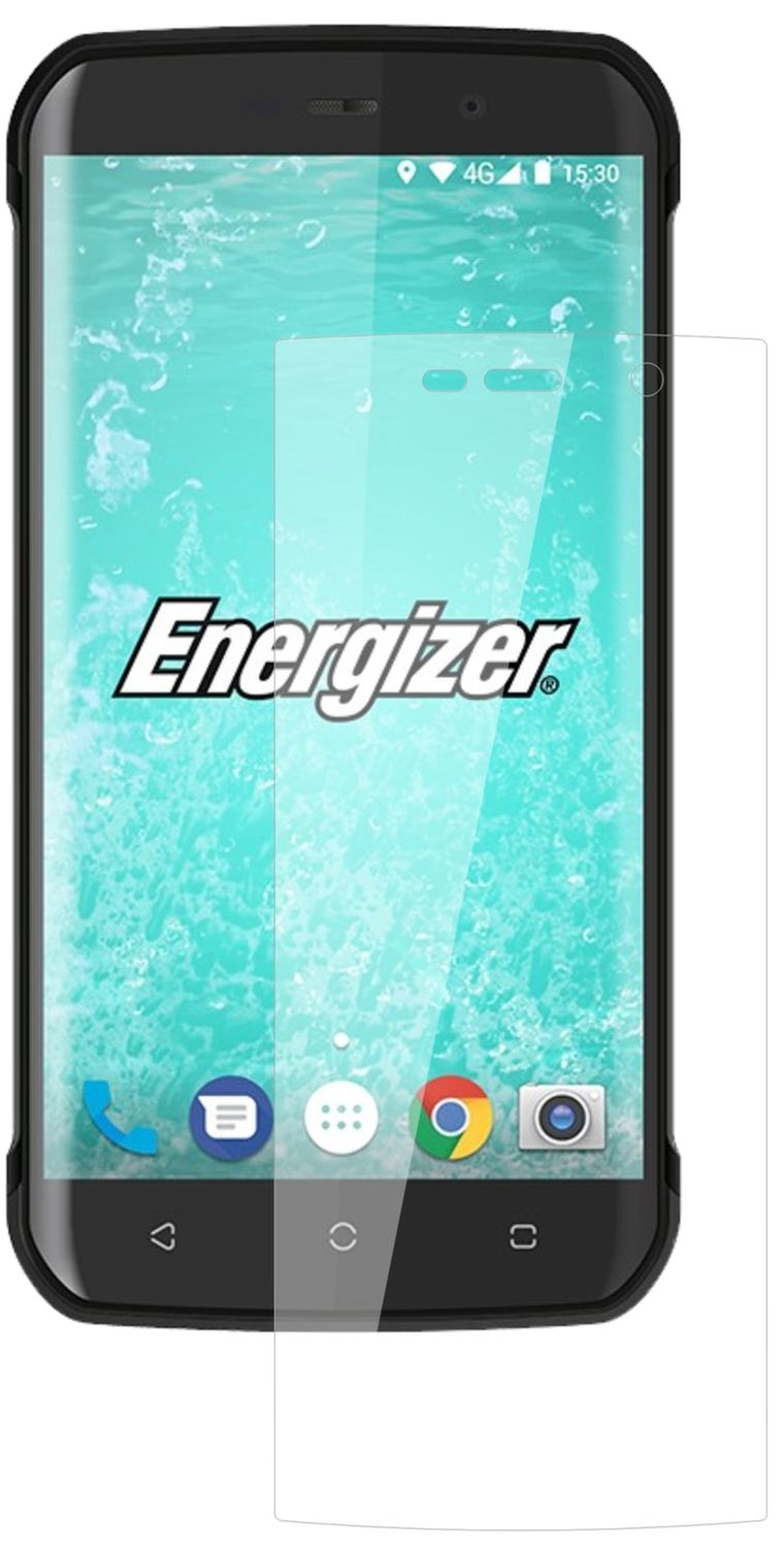 EnergizerHard Case H550S mit aufgebrachter dipos Flex Schutzfolie, glasklare Darstellung ohne Einschränkungen