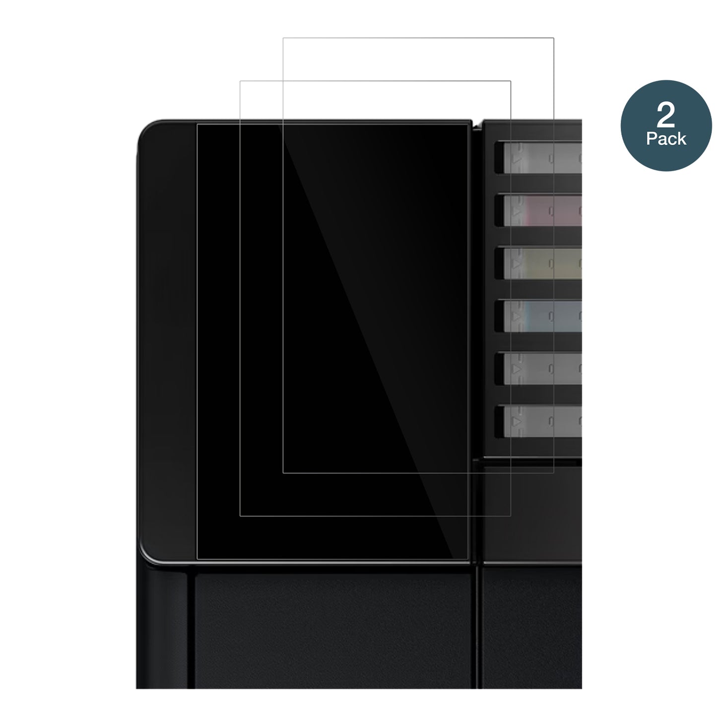 EpsonEcoTank ET-8550 mit aufgebrachter dipos Flex Schutzfolie, glasklare Darstellung ohne Einschränkungen