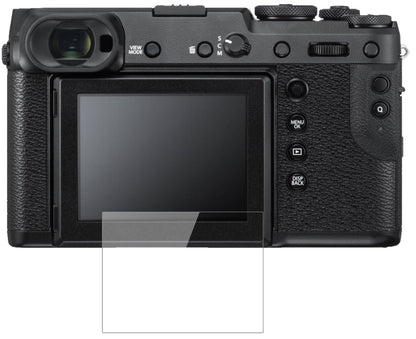 FujifilmGFX 50R mit aufgebrachter dipos Flex Schutzfolie, glasklare Darstellung ohne Einschränkungen