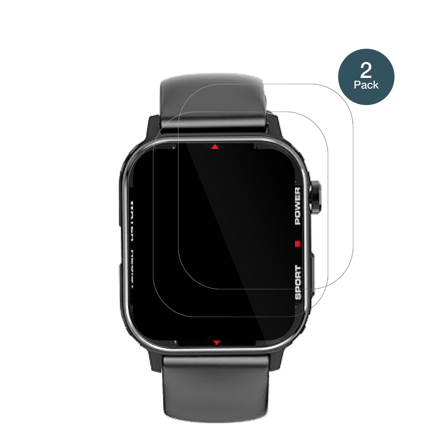 G96Smartwatch mit aufgebrachter dipos Flex Schutzfolie, glasklare Darstellung ohne Einschränkungen