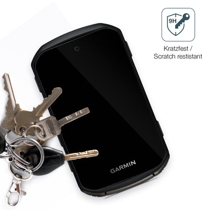 GarminEdge 850 mit aufgebrachter dipos Flex Schutzfolie, glasklare Darstellung ohne Einschränkungen