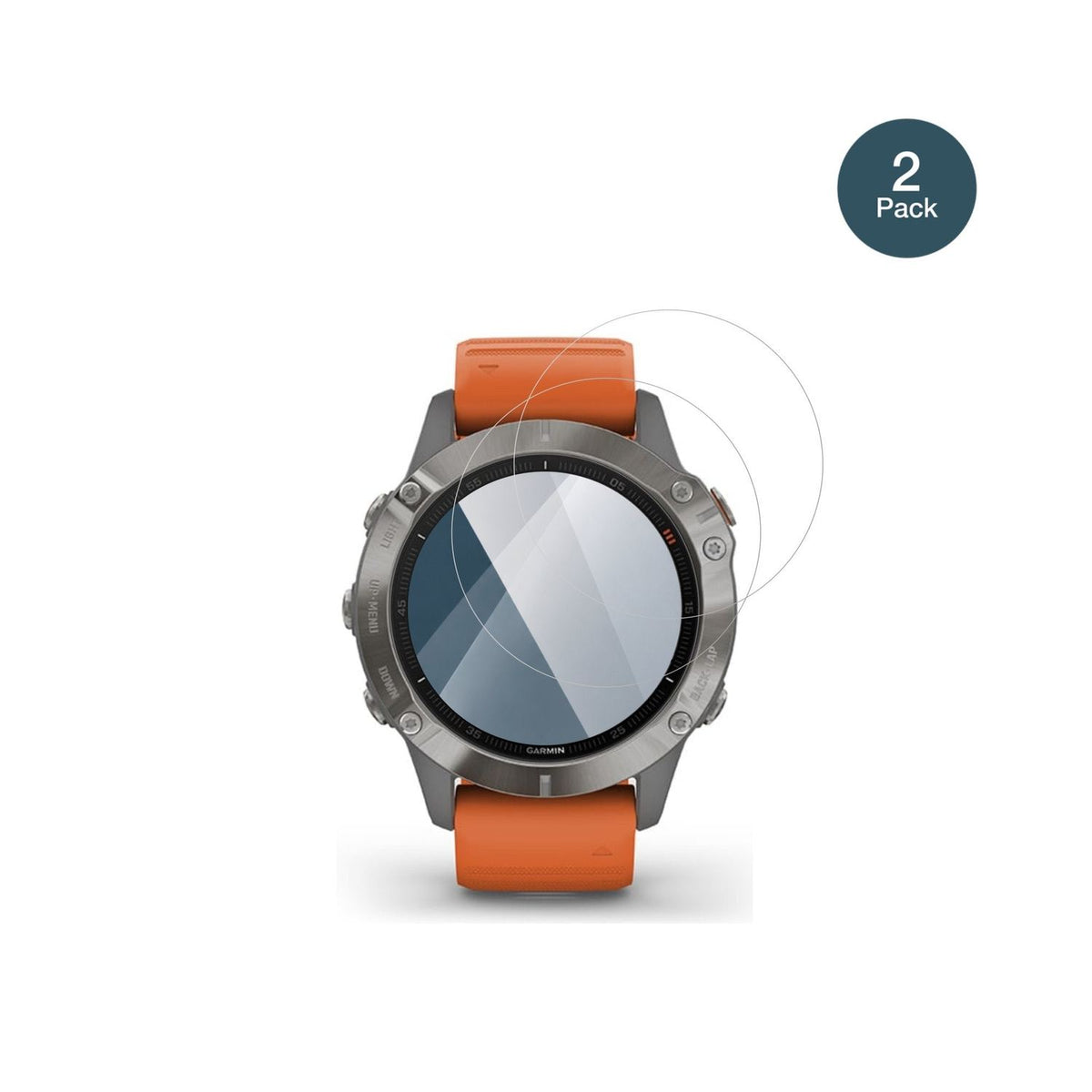 GarminFenix 6 mit aufgebrachter dipos Flex Schutzfolie, glasklare Darstellung ohne Einschränkungen