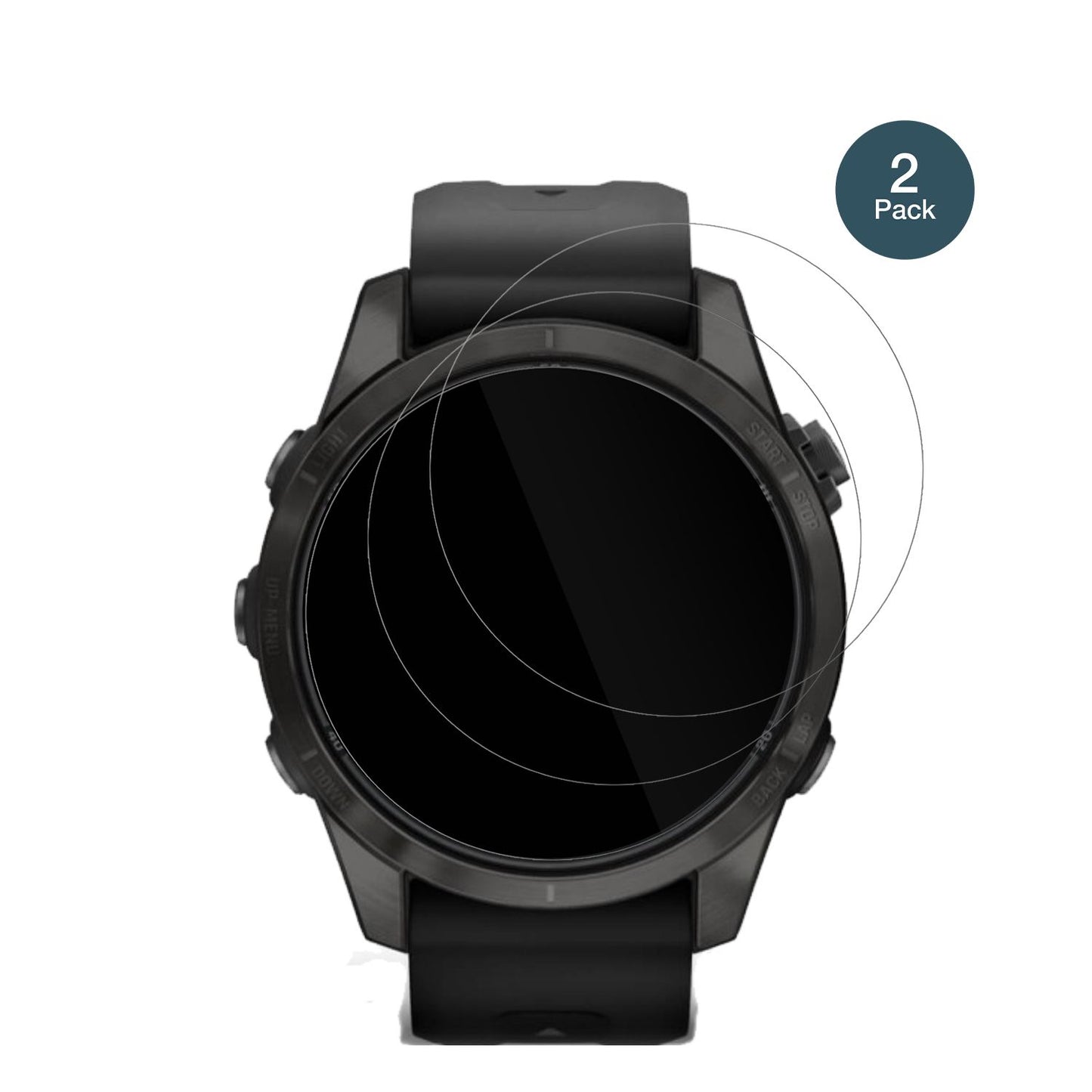 GarminFenix 7s Pro 47mm mit aufgebrachter dipos Flex Schutzfolie, glasklare Darstellung ohne Einschränkungen