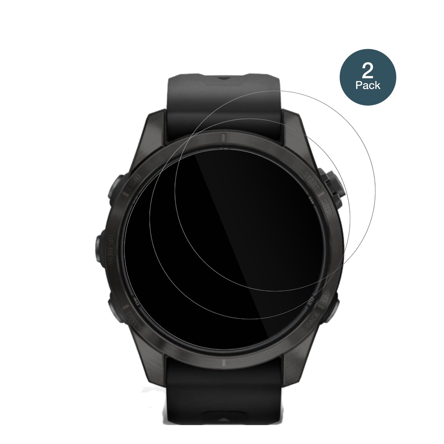 GarminFenix 7s Pro 51mm mit aufgebrachter dipos Flex Schutzfolie, glasklare Darstellung ohne Einschränkungen