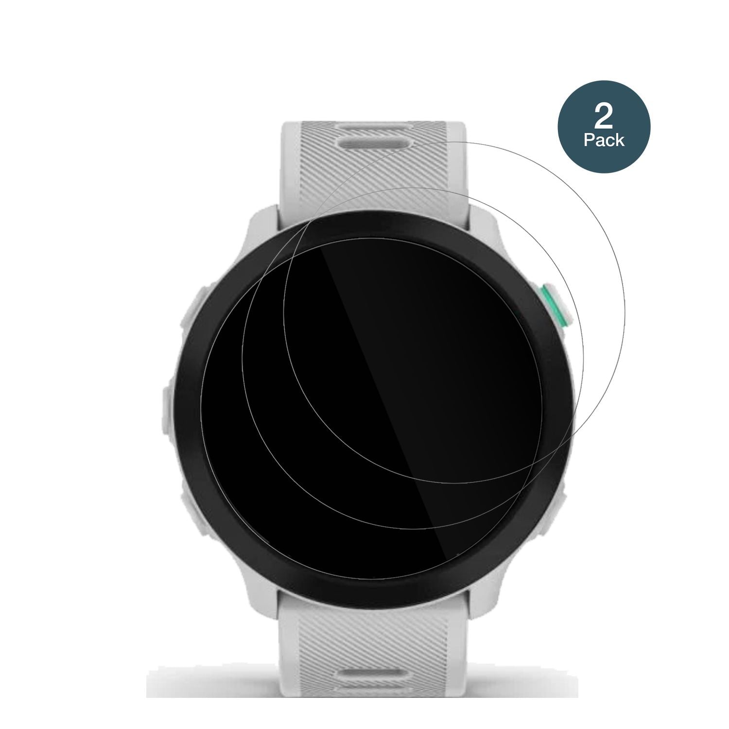 GarminForerunner 55 mit aufgebrachter dipos Flex Schutzfolie, glasklare Darstellung ohne Einschränkungen
