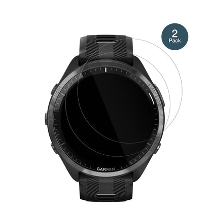 GarminForerunner 965 mit aufgebrachter dipos Flex Schutzfolie, glasklare Darstellung ohne Einschränkungen