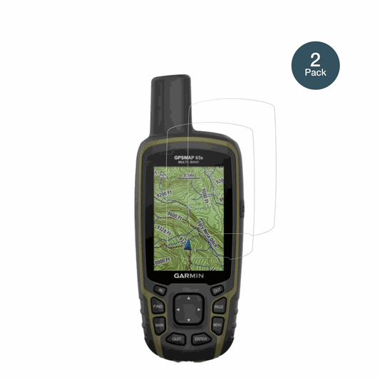GarminGPSMAP 65s mit aufgebrachter dipos Flex Schutzfolie, glasklare Darstellung ohne Einschränkungen