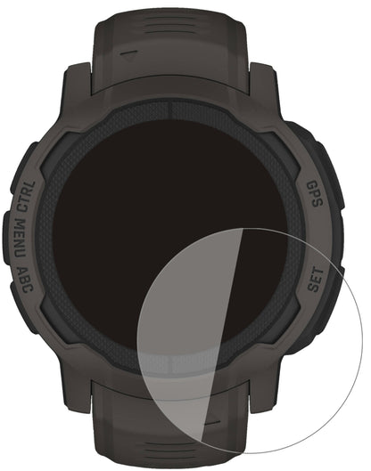 GarminInstinct 2 (40mm) mit aufgebrachter dipos Flex Schutzfolie, glasklare Darstellung ohne Einschränkungen