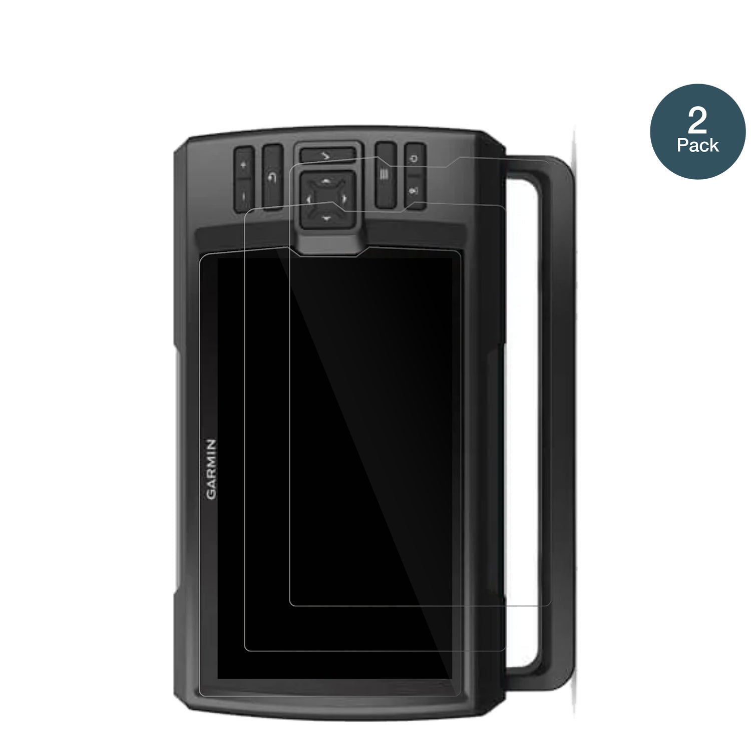 GarminStriker Vivid 9SV mit aufgebrachter dipos Flex Schutzfolie, glasklare Darstellung ohne Einschränkungen