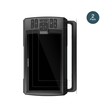 GarminStriker Vivid 9SV mit aufgebrachter dipos Flex Schutzfolie, glasklare Darstellung ohne Einschränkungen