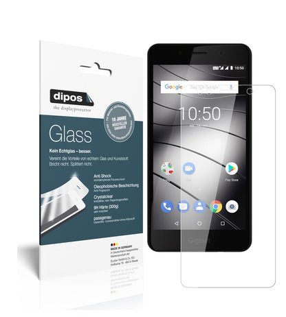 GigasetGS180 mit aufgebrachter dipos Flex Schutzfolie, glasklare Darstellung ohne Einschränkungen
