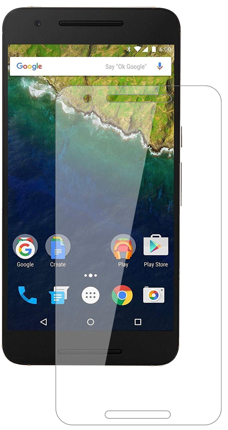 GoogleNexus 6P mit aufgebrachter dipos Flex Schutzfolie, glasklare Darstellung ohne Einschränkungen