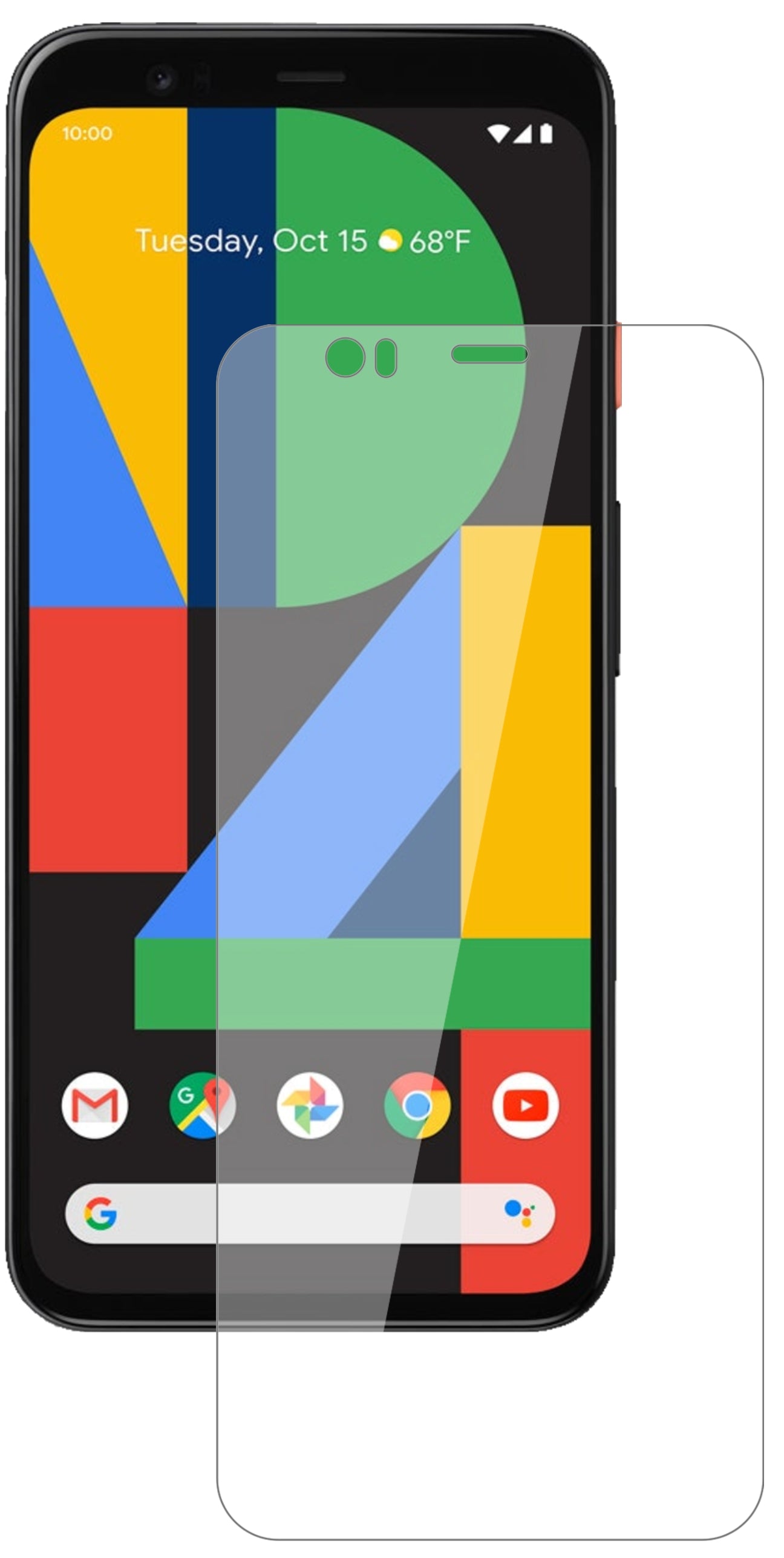 GooglePixel 4 XL mit aufgebrachter dipos Flex Schutzfolie, glasklare Darstellung ohne Einschränkungen