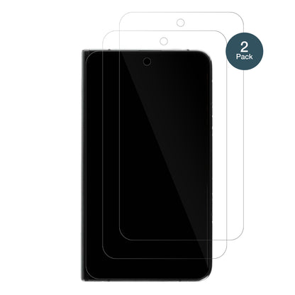 GooglePixel Fold (Außenseite) mit aufgebrachter dipos Flex Schutzfolie, glasklare Darstellung ohne Einschränkungen