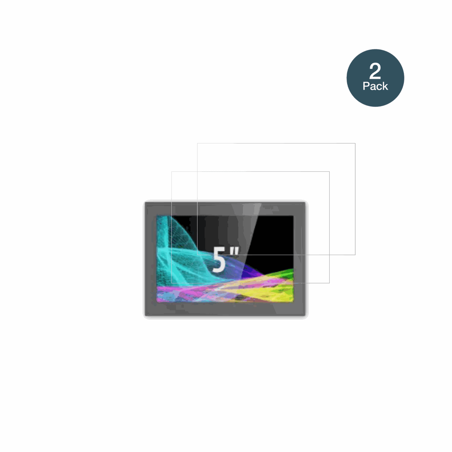 HMI UltratronikGlass Touch Front 5 Zoll mit aufgebrachter dipos Flex Schutzfolie, glasklare Darstellung ohne Einschränkungen