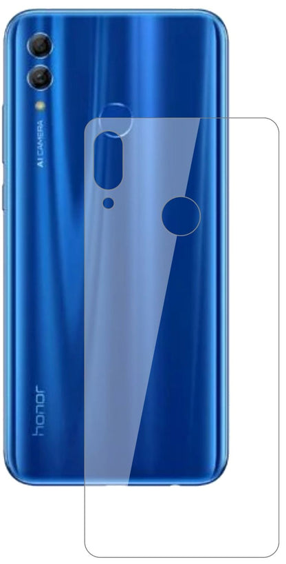 Honor10 Lite Rückseite mit aufgebrachter dipos Flex Schutzfolie, glasklare Darstellung ohne Einschränkungen