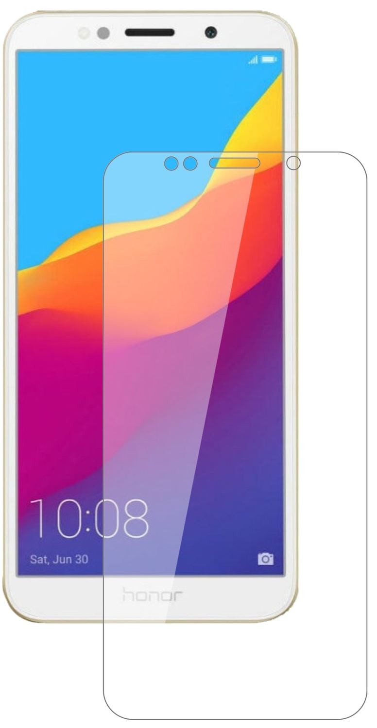 Honor7A mit aufgebrachter dipos Flex Schutzfolie, glasklare Darstellung ohne Einschränkungen