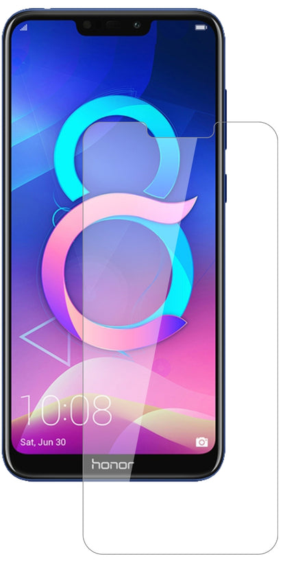 Honor8C mit aufgebrachter dipos Flex Schutzfolie, glasklare Darstellung ohne Einschränkungen