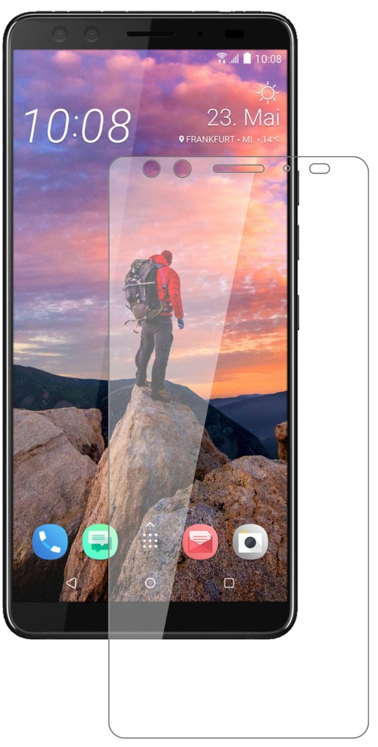 HTCU12 Plus mit aufgebrachter dipos Flex Schutzfolie, glasklare Darstellung ohne Einschränkungen