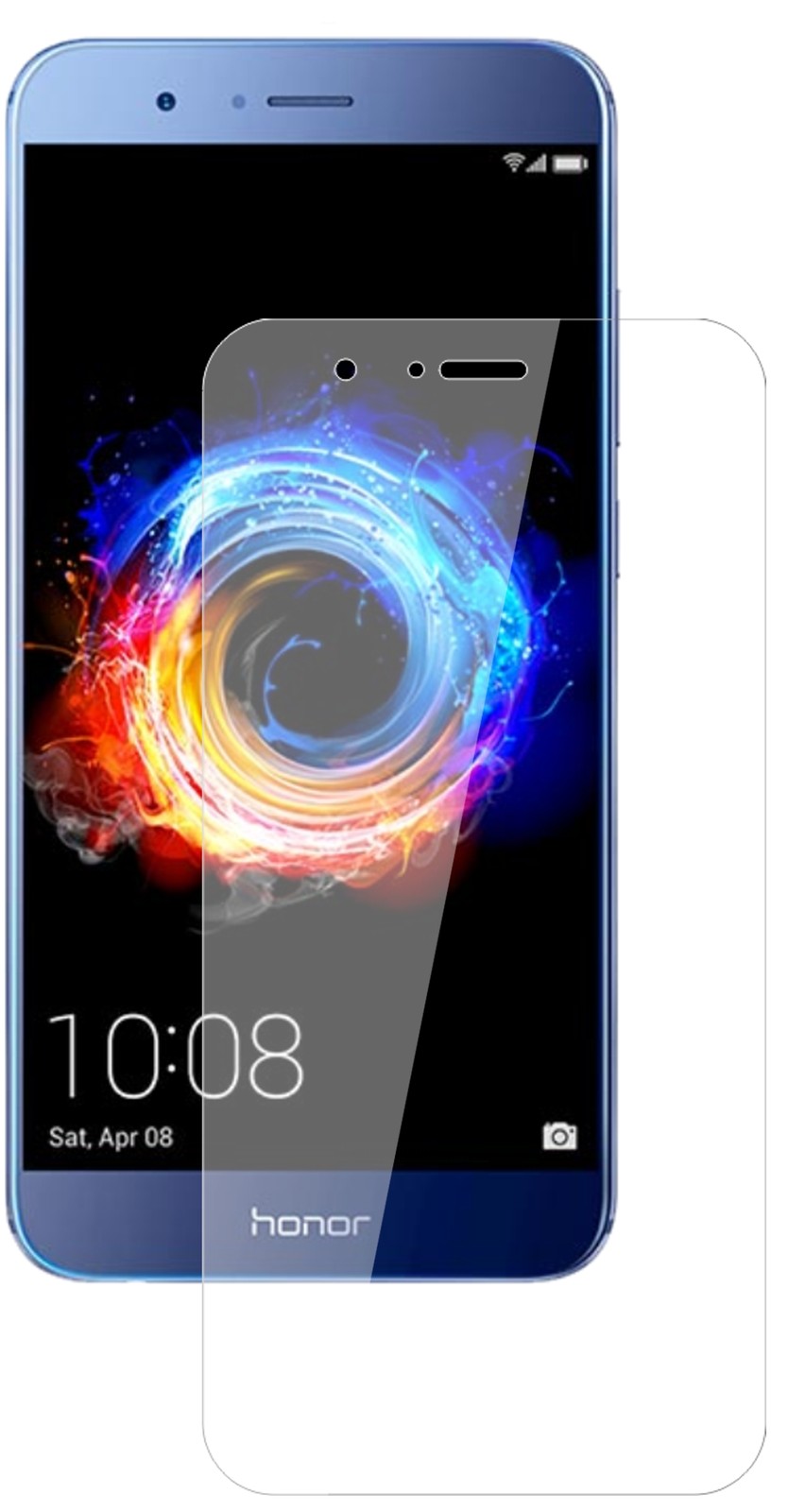 HuaweiHonor 8 Pro mit aufgebrachter dipos Flex Schutzfolie, glasklare Darstellung ohne Einschränkungen