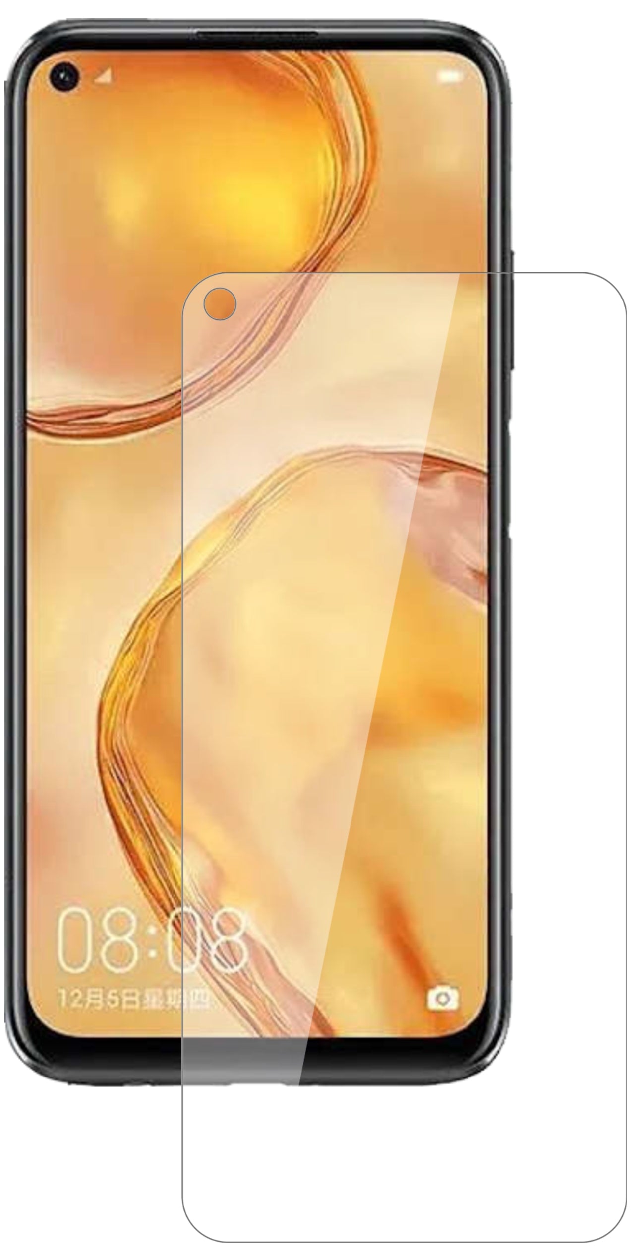Huaweinova 7i mit aufgebrachter dipos Flex Schutzfolie, glasklare Darstellung ohne Einschränkungen