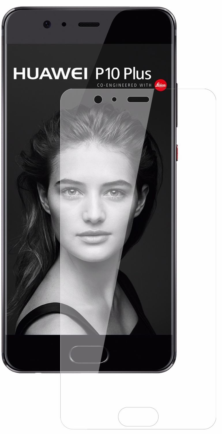 HuaweiP10 Plus mit aufgebrachter dipos Flex Schutzfolie, glasklare Darstellung ohne Einschränkungen