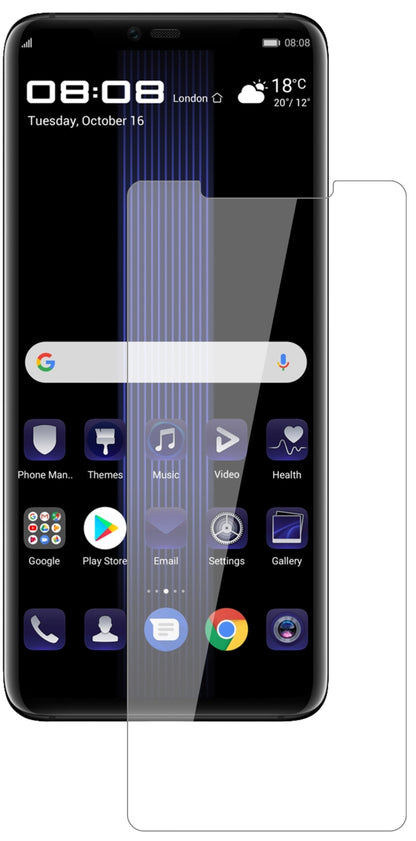 HuaweiPorsche Design Mate 20 RS mit aufgebrachter dipos Flex Schutzfolie, glasklare Darstellung ohne Einschränkungen
