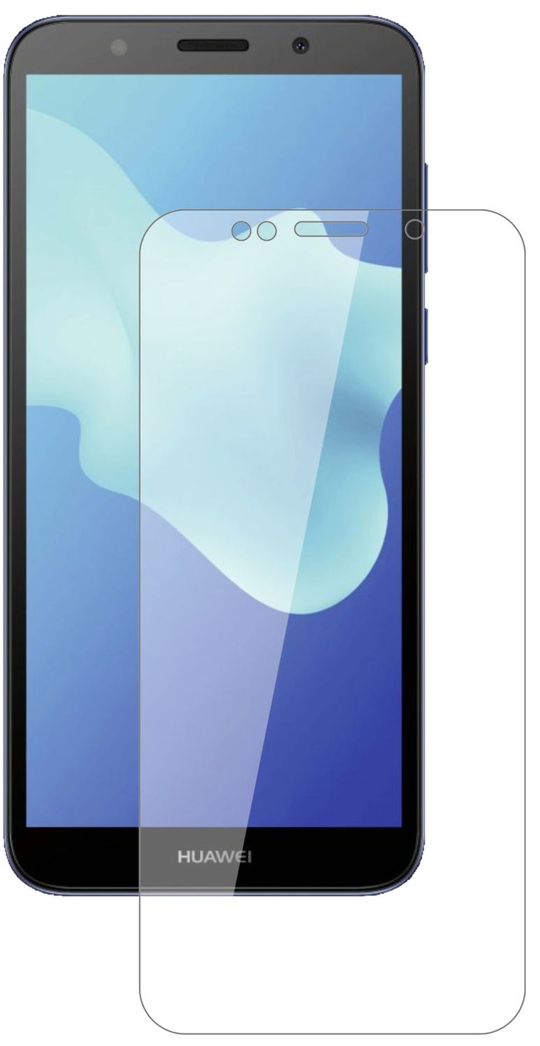 HuaweiY5 2018 mit aufgebrachter dipos Flex Schutzfolie, glasklare Darstellung ohne Einschränkungen