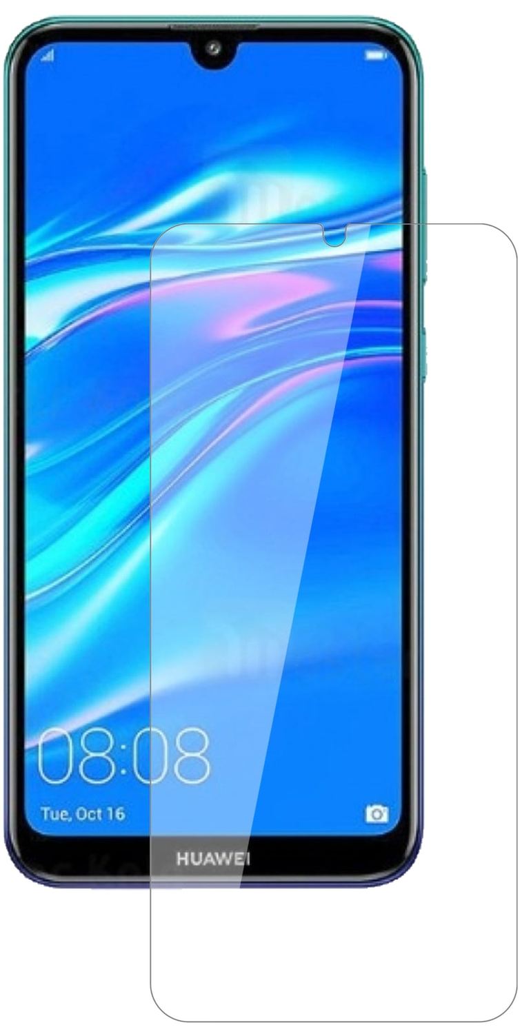 HuaweiY7 Pro (2019) mit aufgebrachter dipos Flex Schutzfolie, glasklare Darstellung ohne Einschränkungen