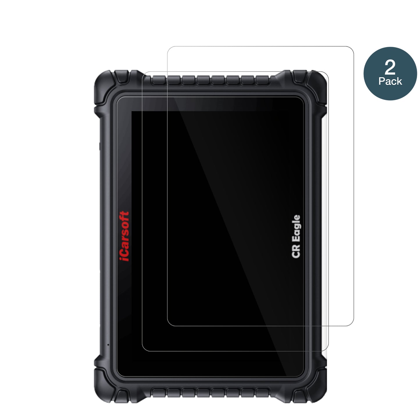 iCarsoftCR Eagle mit aufgebrachter dipos Flex Schutzfolie, glasklare Darstellung ohne Einschränkungen