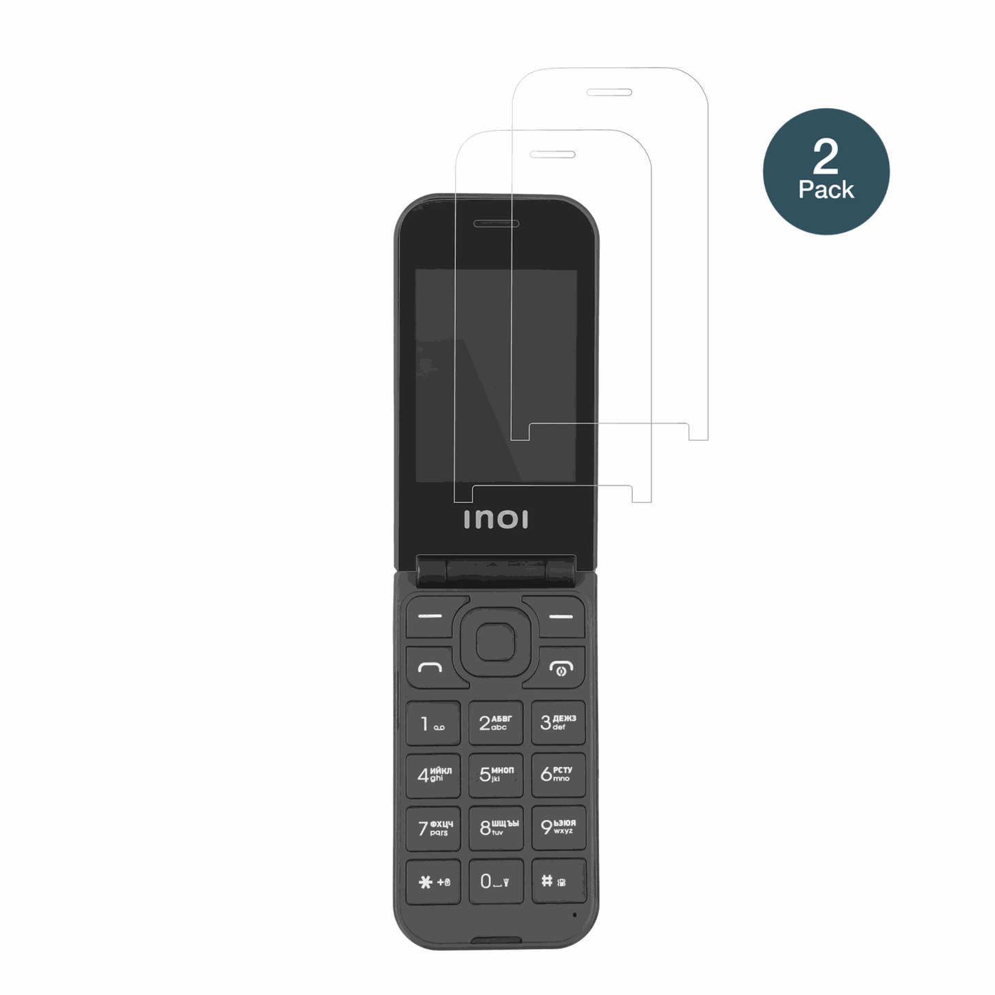 INOI284 Flip 4G mit aufgebrachter dipos Flex Schutzfolie, glasklare Darstellung ohne Einschränkungen