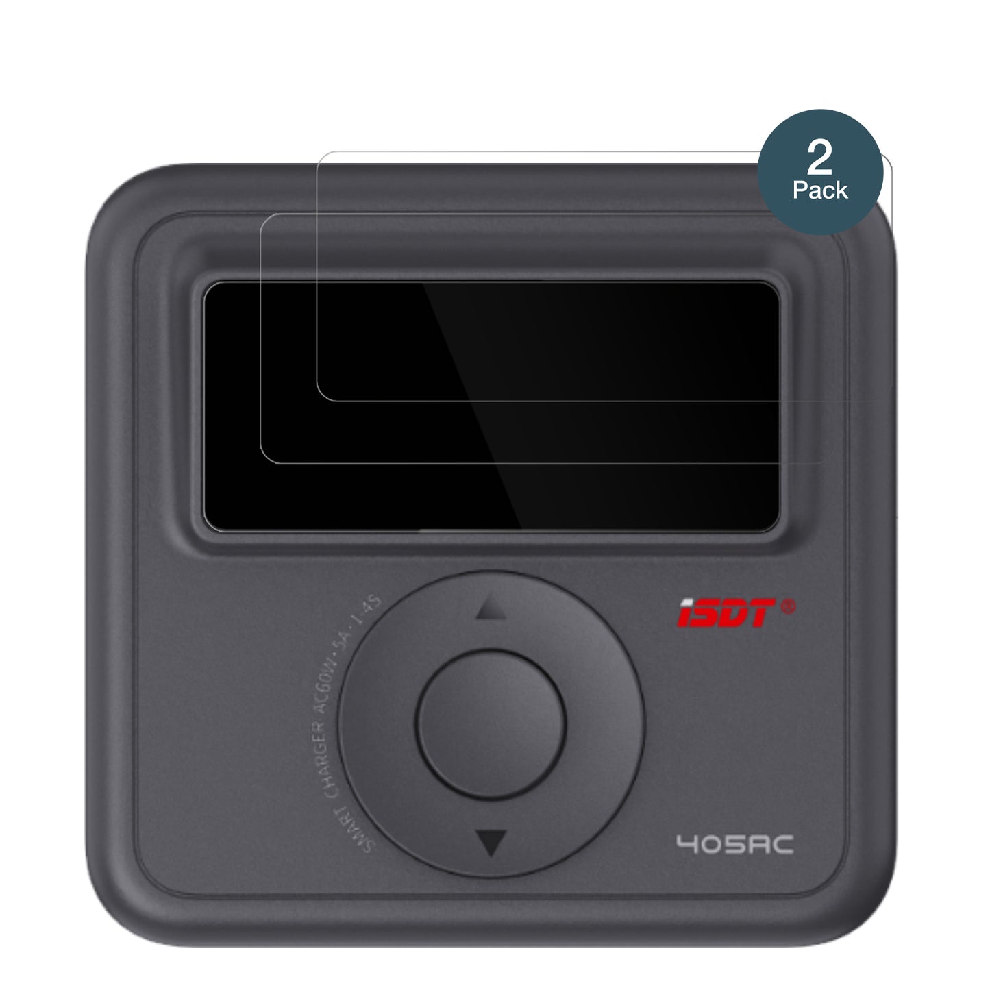 ISDT405AC mit aufgebrachter dipos Flex Schutzfolie, glasklare Darstellung ohne Einschränkungen