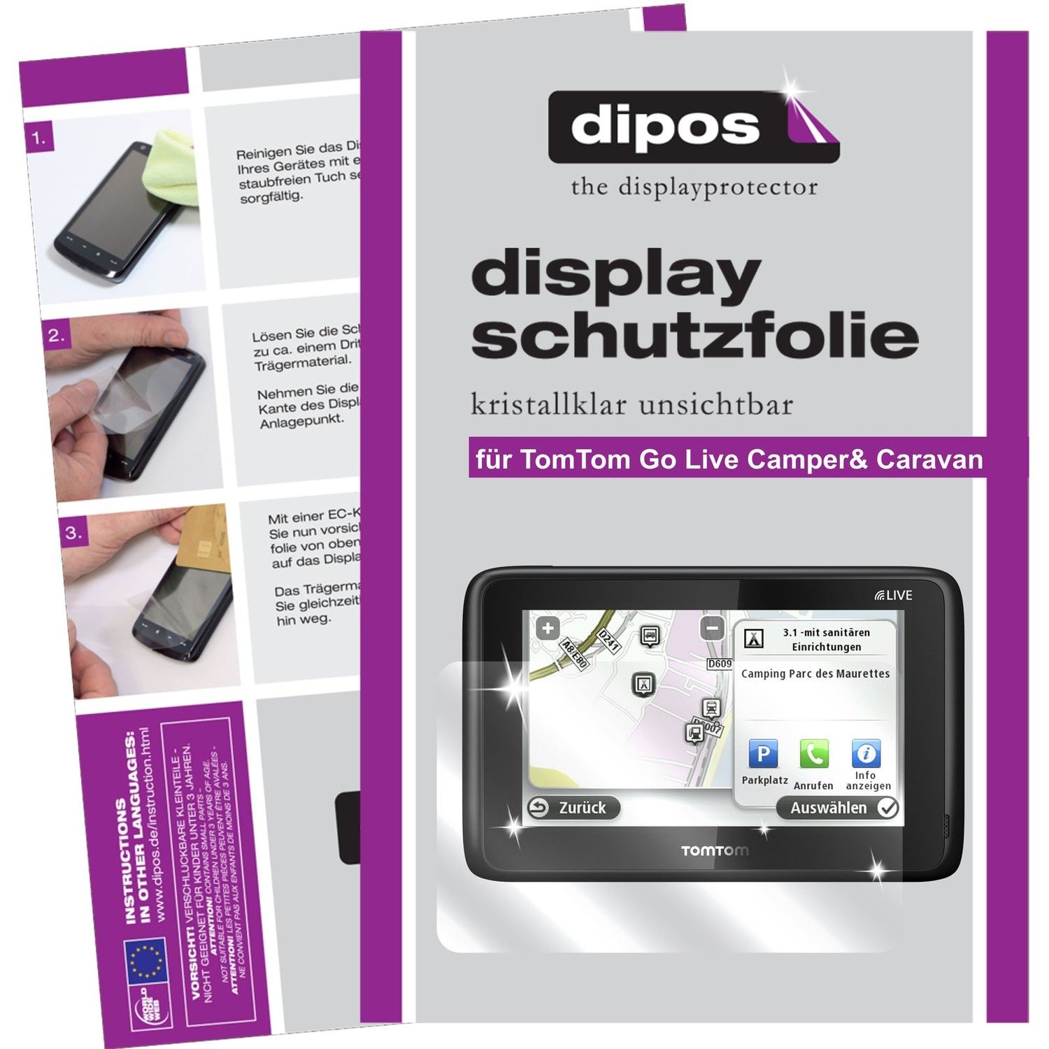 KitchenBrothersSous Vide Stick KB717 mit aufgebrachter dipos Flex Schutzfolie, glasklare Darstellung ohne Einschränkungen