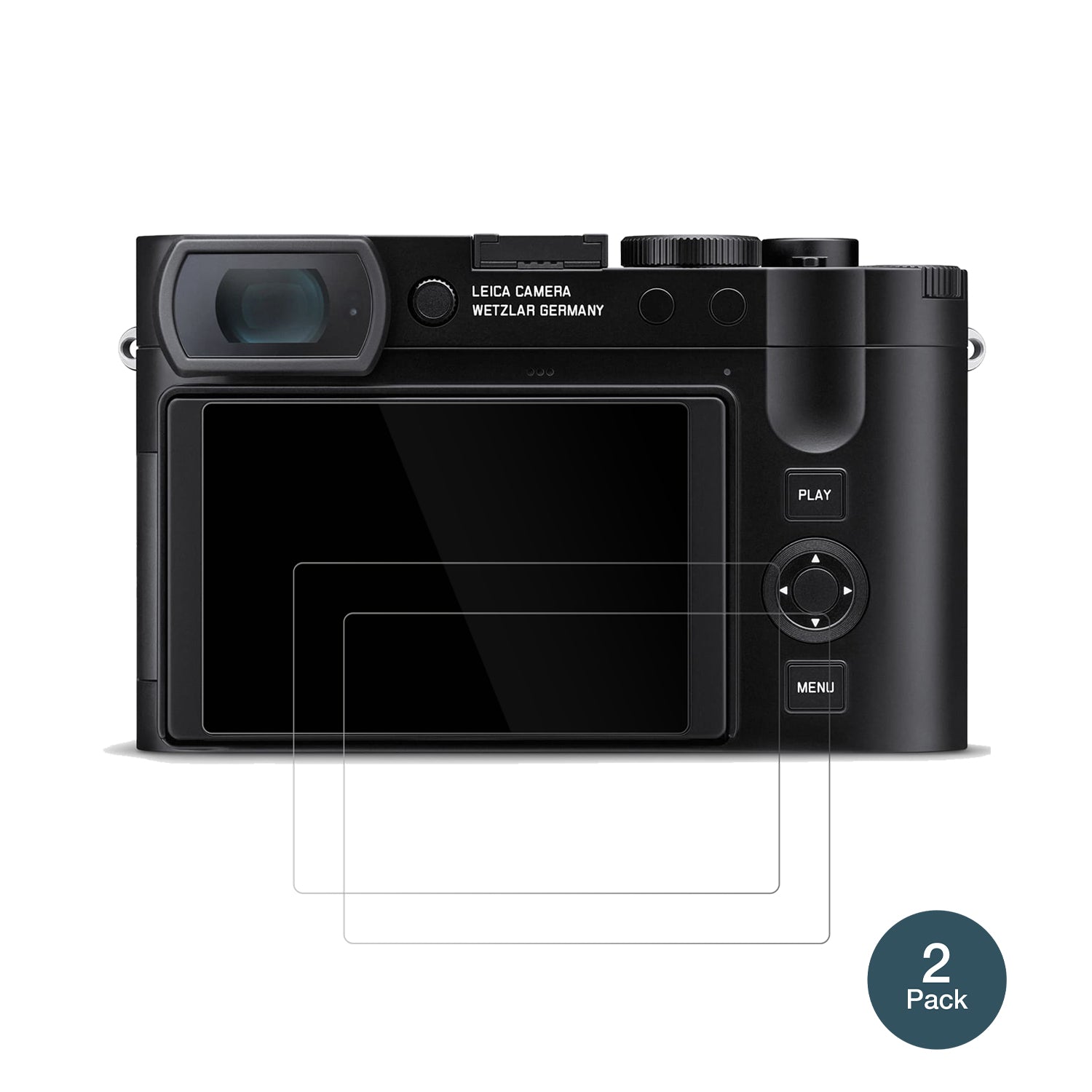 LeicaQ3 43 mit aufgebrachter dipos Flex Schutzfolie, glasklare Darstellung ohne Einschränkungen