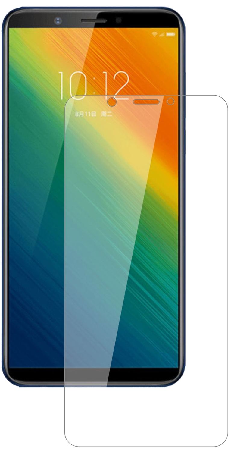 LenovoK5 Note 2018 mit aufgebrachter dipos Flex Schutzfolie, glasklare Darstellung ohne Einschränkungen