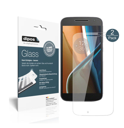 LenovoMotorola Moto G4 mit aufgebrachter dipos Flex Schutzfolie, glasklare Darstellung ohne Einschränkungen