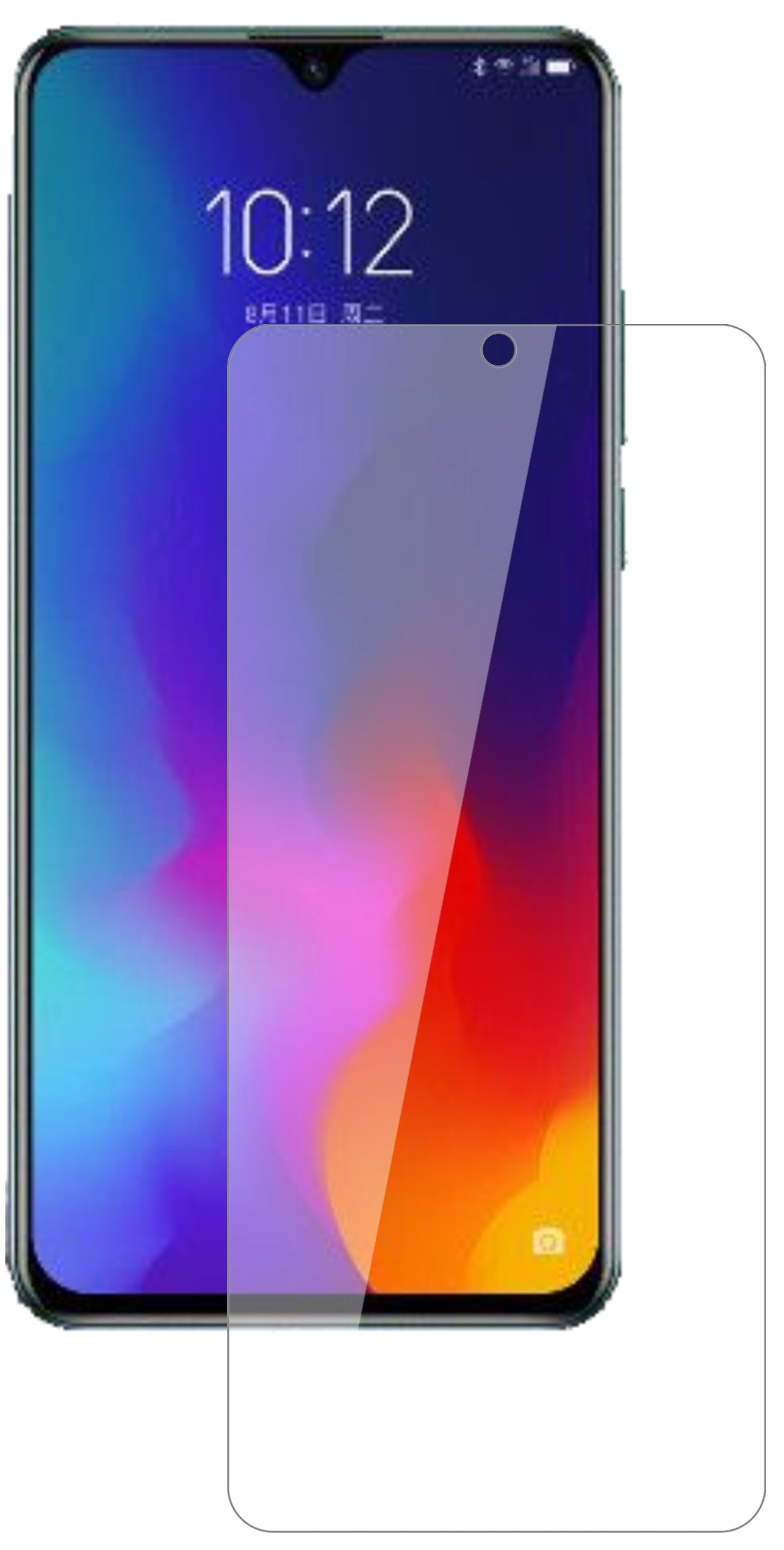 LenovoK10 note mit aufgebrachter dipos Flex Schutzfolie, glasklare Darstellung ohne Einschränkungen