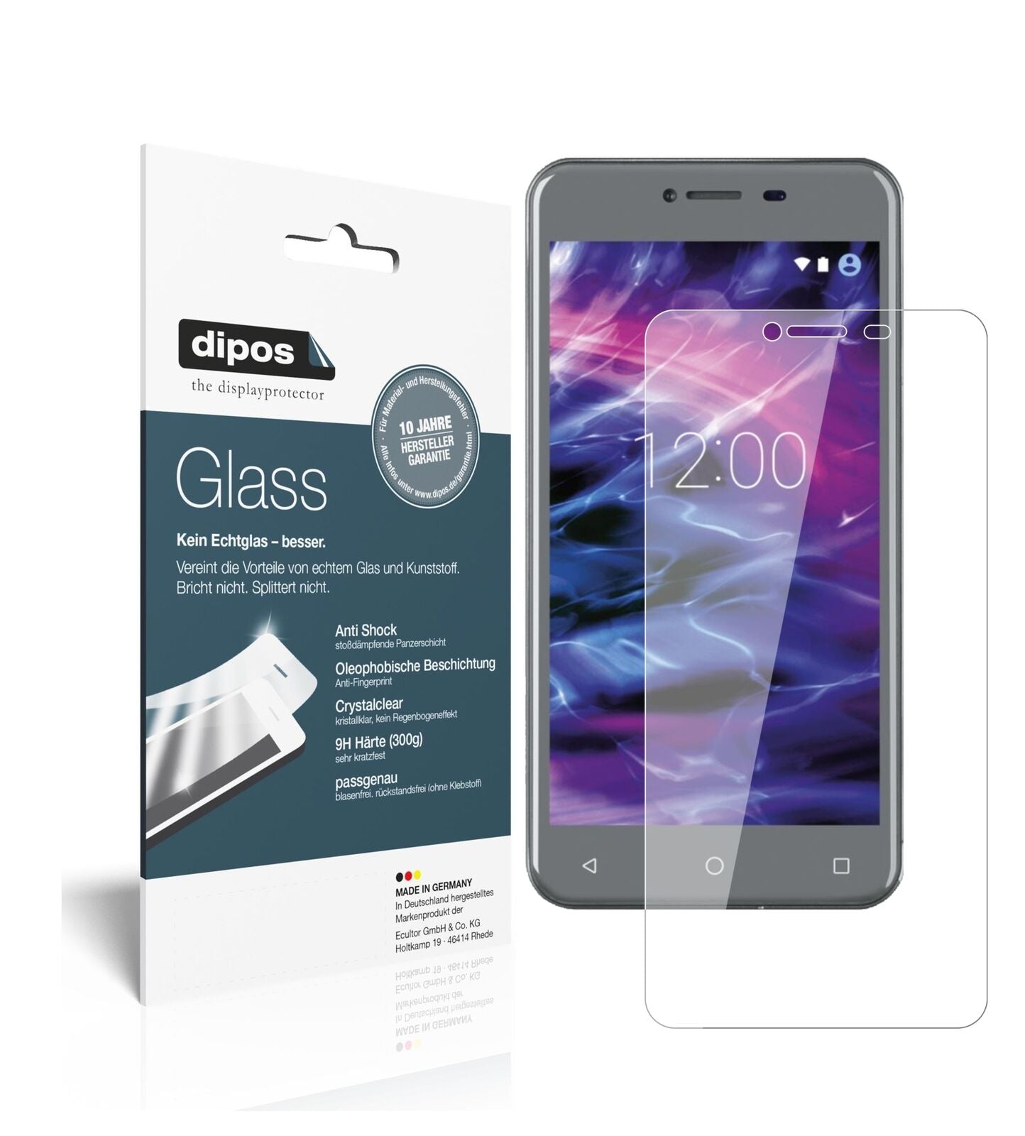 MedionLife E5008 mit aufgebrachter dipos Flex Schutzfolie, glasklare Darstellung ohne Einschränkungen