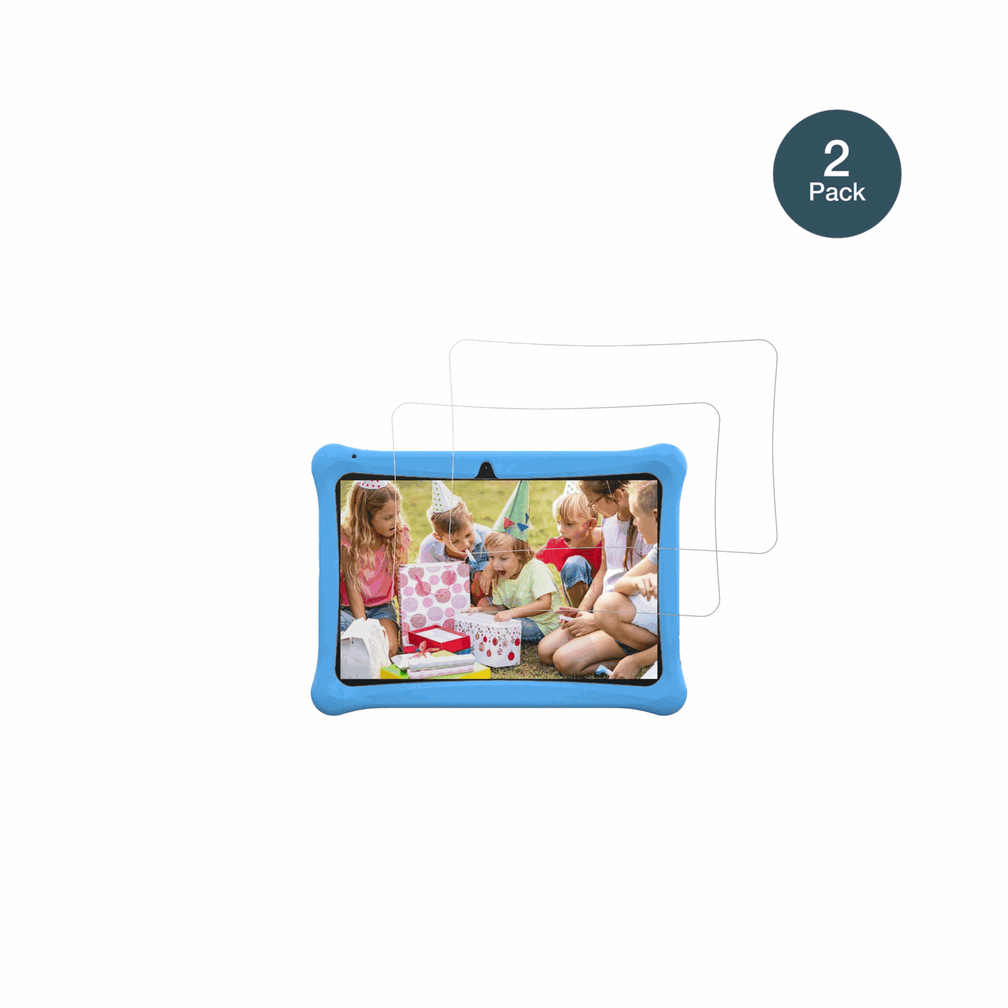MenghuKids Tablet 10.1 mit aufgebrachter dipos Flex Schutzfolie, glasklare Darstellung ohne Einschränkungen