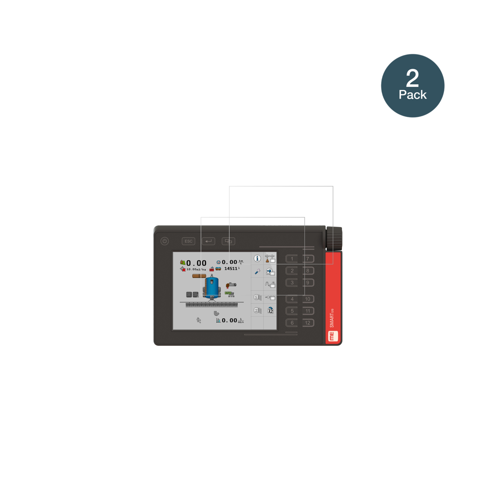 Müller ElektronikSMART570 mit aufgebrachter dipos Flex Schutzfolie, glasklare Darstellung ohne Einschränkungen