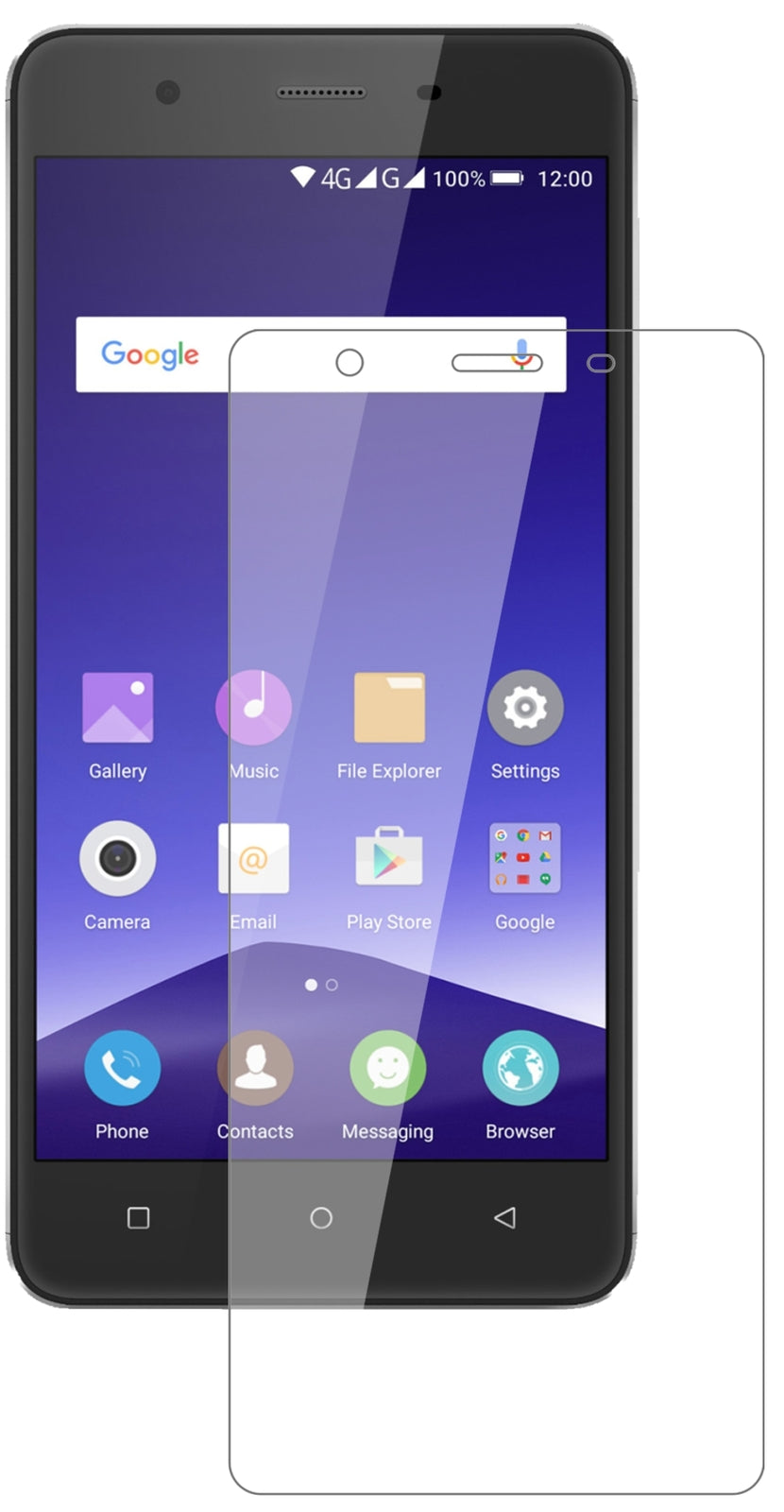 MobistelCynus F10 mit aufgebrachter dipos Flex Schutzfolie, glasklare Darstellung ohne Einschränkungen