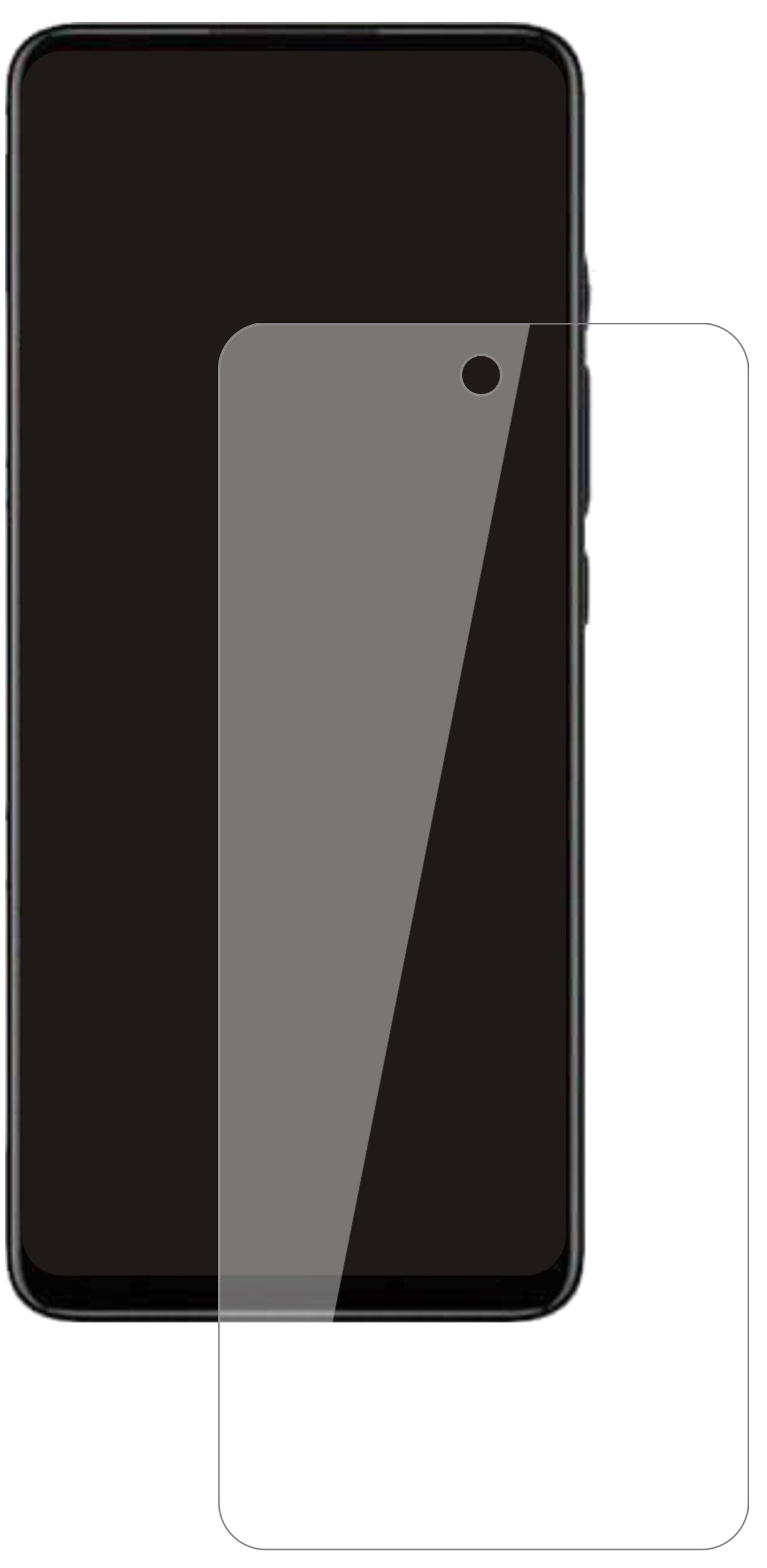 MotorolaE30 mit aufgebrachter dipos Flex Schutzfolie, glasklare Darstellung ohne Einschränkungen