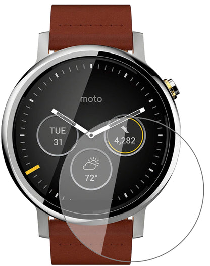 MotorolaMoto 360 (2019) mit aufgebrachter dipos Flex Schutzfolie, glasklare Darstellung ohne Einschränkungen