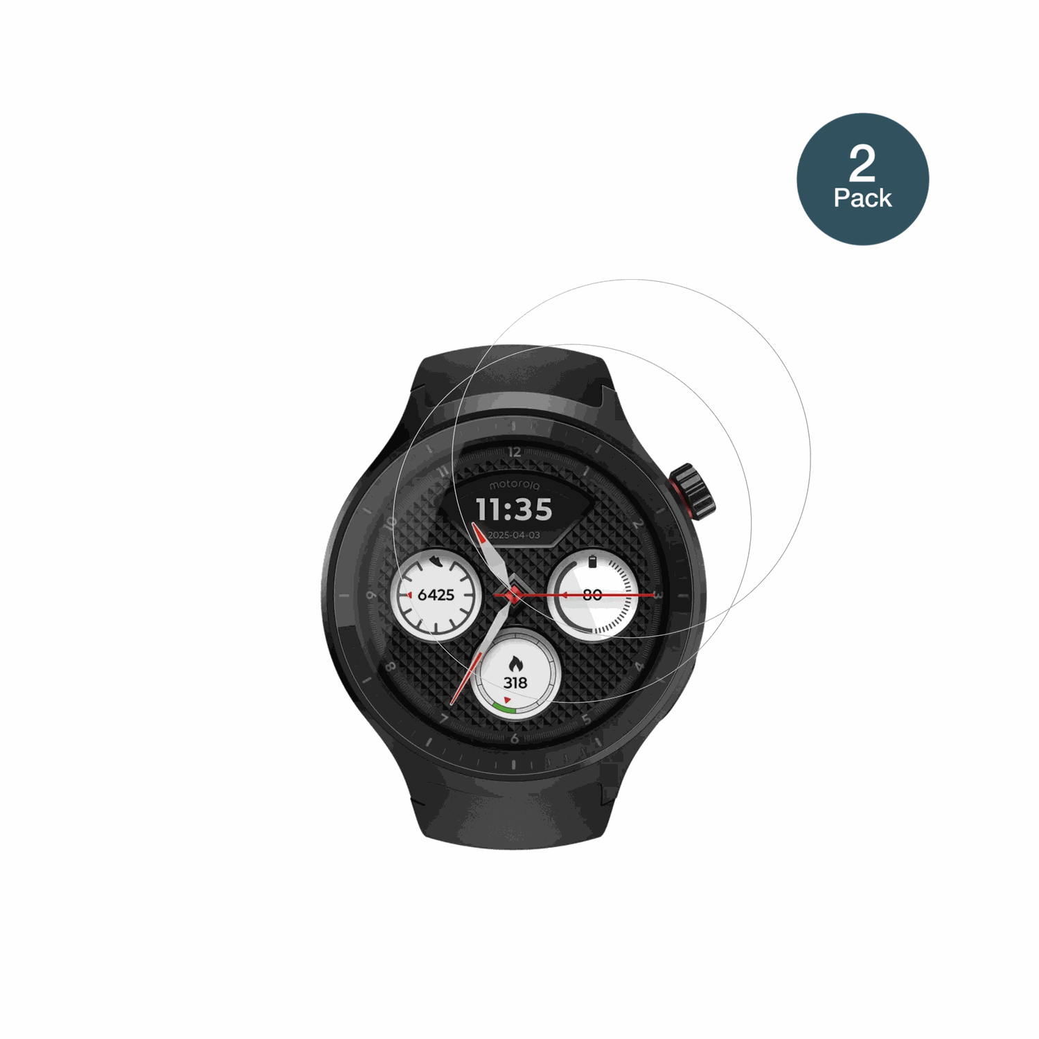 MotorolaMoto Watch 2026 1.43 Zoll mit aufgebrachter dipos Flex Schutzfolie, glasklare Darstellung ohne Einschränkungen