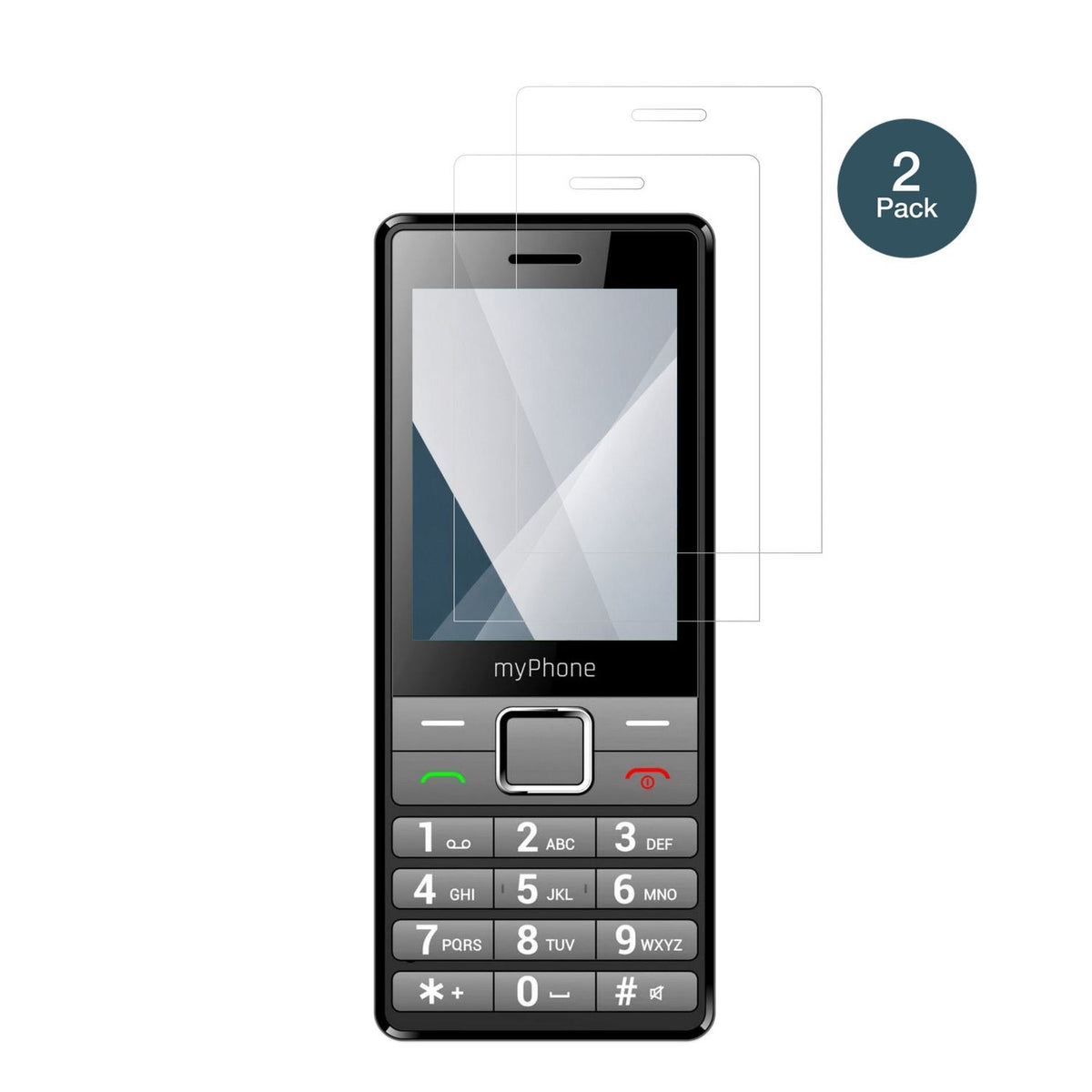 MP myPhone7340 LTE mit aufgebrachter dipos Flex Schutzfolie, glasklare Darstellung ohne Einschränkungen