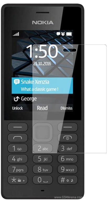 Nokia150 mit aufgebrachter dipos Flex Schutzfolie, glasklare Darstellung ohne Einschränkungen